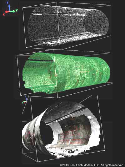 3 models of Dallas DART tunnel
