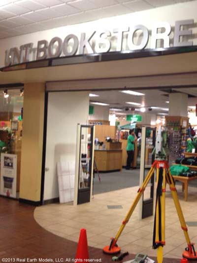 Laser scanner in Univ of North Texas student union
