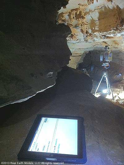 Laser scanner in deep cave