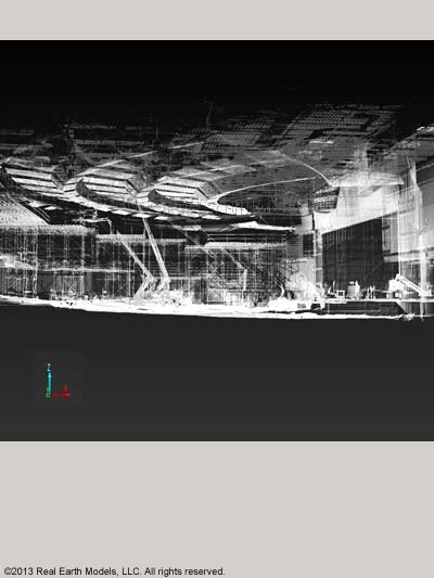 Point cloud model of Gateway church structure