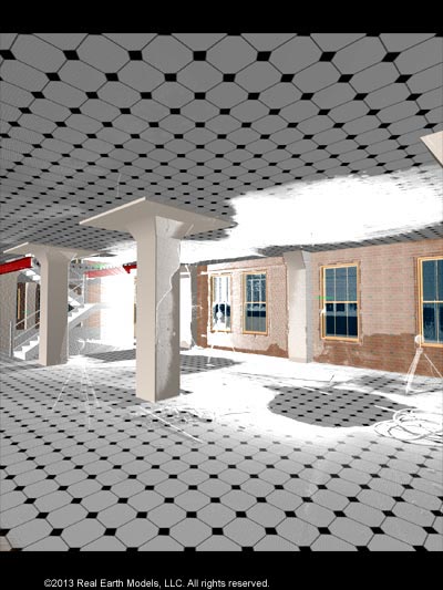 The Joule Hotel interior BIM with laser scan data