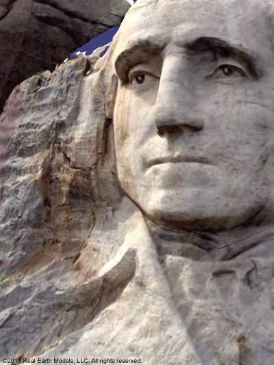 Close-up of Mt Rushmore PhotoReal™ Model