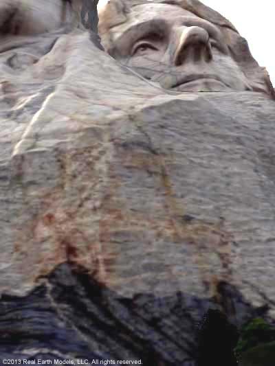 Extreme view of Mt Rushmore PhotoReal™ Model