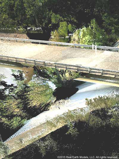 Point cloud model of bridge in McKinney Texas