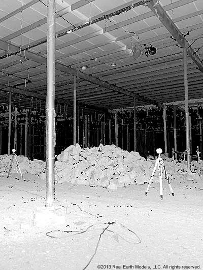 Laser image of factory structure