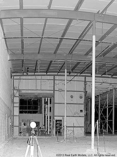 Laser image of factory structure